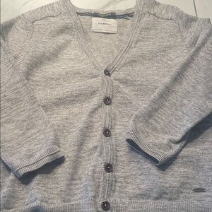 Zara Gray Button-Up Cardigan